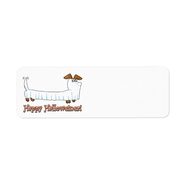 Étiquette Joyeux Halloween Dachshund (Devant)