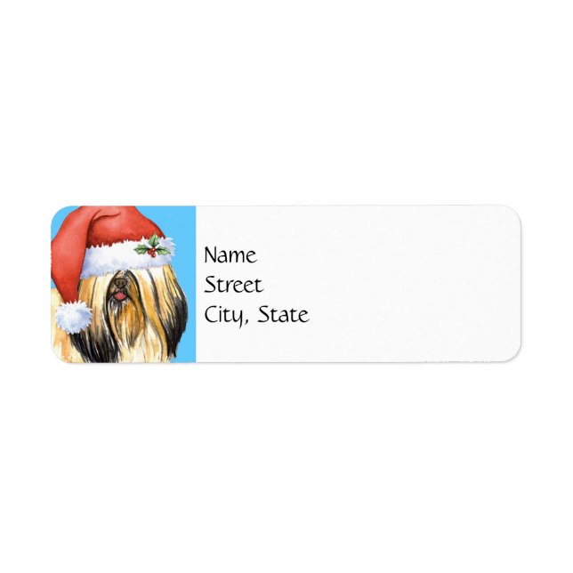 Étiquette Joyeux Howlidays Lhasa Apso (Devant)