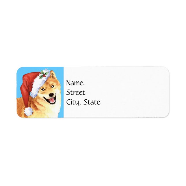 Étiquette Joyeux Howlidays Shiba Inu (Devant)