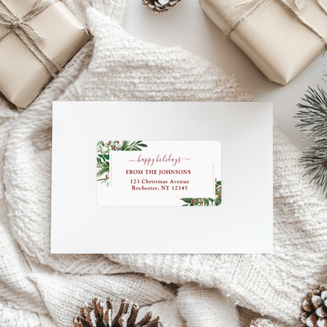 Étiquette Joyeux Joyeux Vacances-Noël Classique, Rustique, F (Créateur téléchargé)