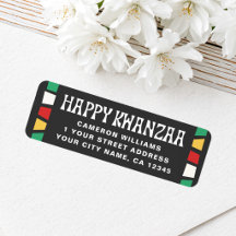 Joyeux Kwanzaa mosaïque africaine adresse de retou
