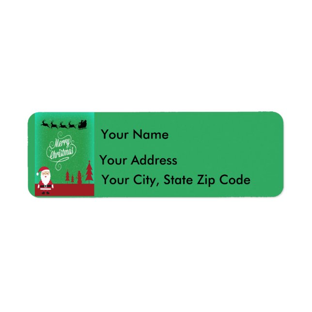 Étiquette Joyeux Noël avec Père Noël (Devant)