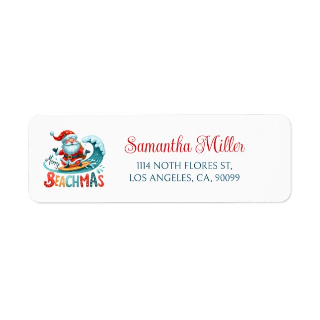 Étiquette Joyeux Noël Beachmas En Juillet Invitation de fête (Devant)