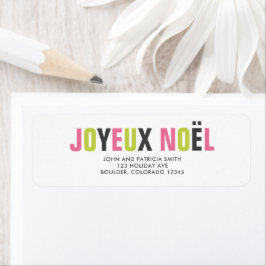 Étiquette "Joyeux Noel" Colorful Bold Lettres