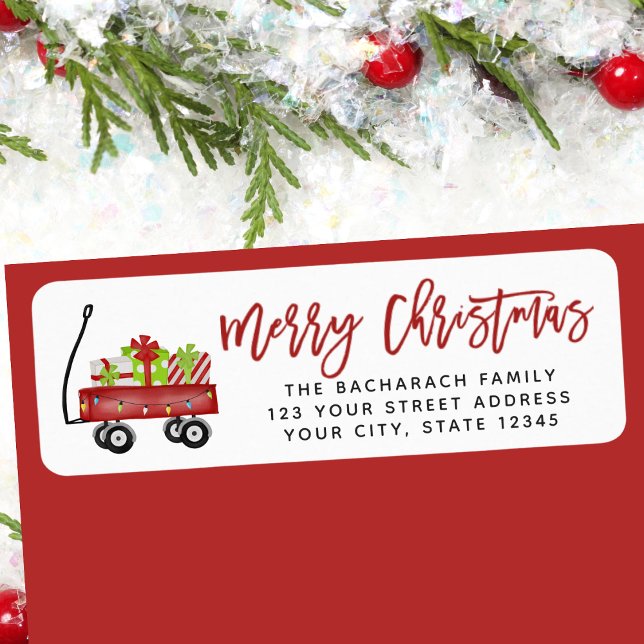 Étiquette Joyeux Noël de vacances modernes Adresse de retour (Modern Holiday Merry Christmas Return Address Label)