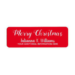 Étiquette Joyeux Noël Décembre meilleurs voeux rouge