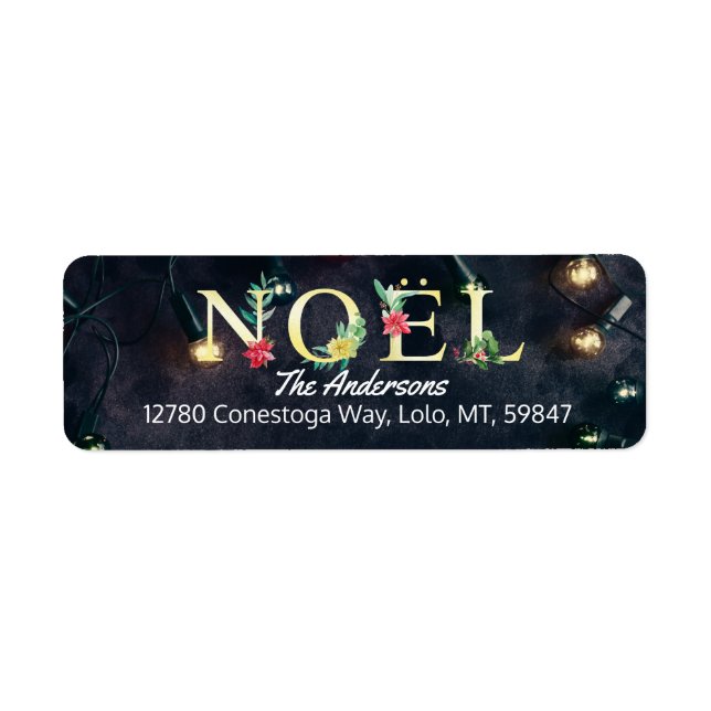 Étiquette Joyeux Noel Joyeux Noël Nouvel An Jour de Fêtes (Devant)