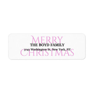Étiquette Joyeux Noël noir blanc Unique Classic Family