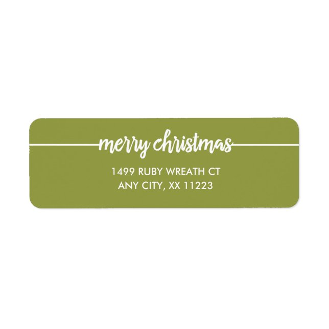 Étiquette Joyeux Noël overlay adresse de retour, n'importe q (Devant)