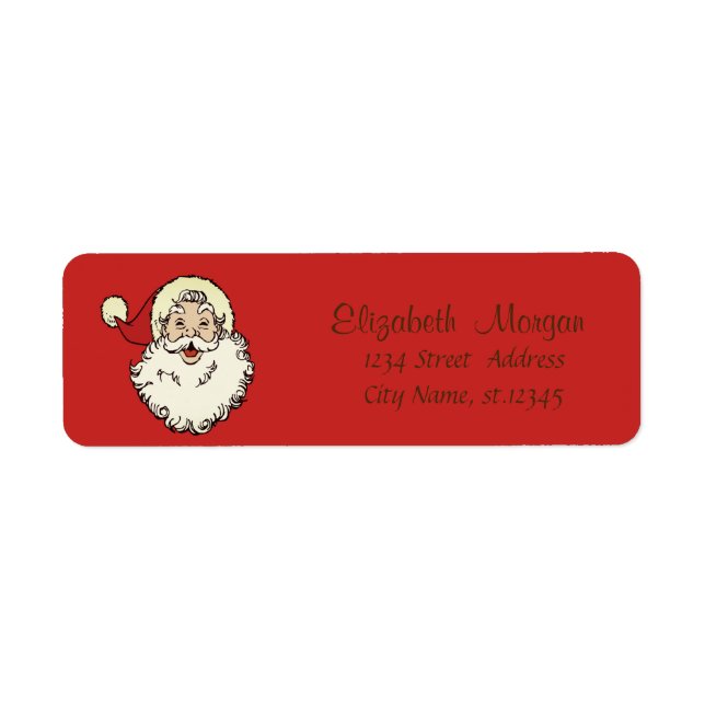 Étiquette Joyeux Noël, Père Noël (Devant)