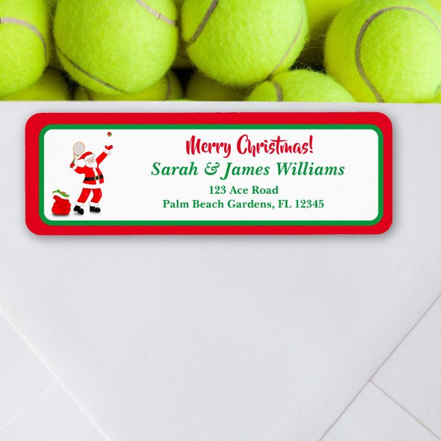 Étiquette Joyeux Noël Père Noël Tennis (Créateur téléchargé)