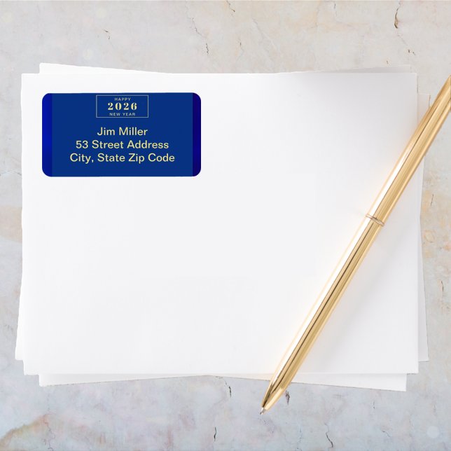 Étiquette Joyeux Nouvel An (Happy New Year Holiday Label)