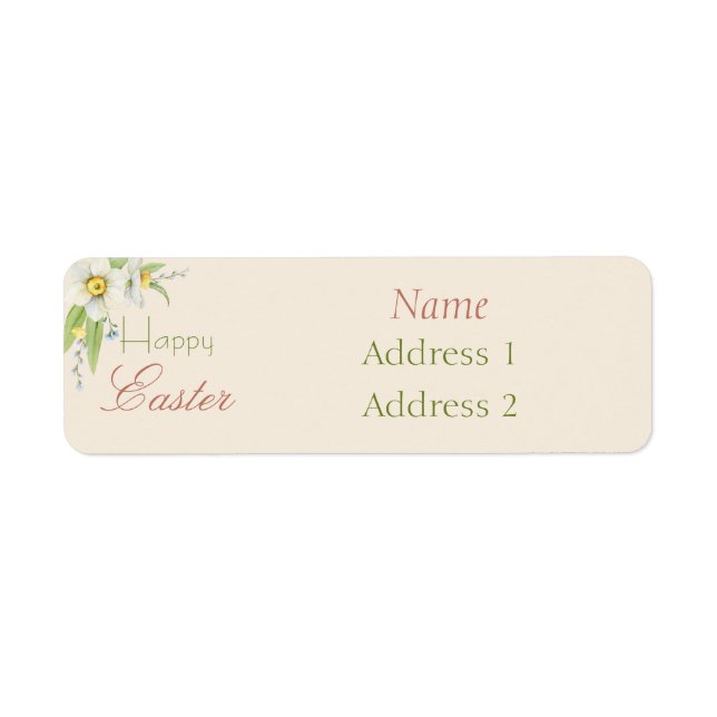 Étiquette Joyeux Pâques doux Floral Personnalisé (Devant)