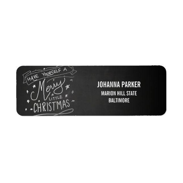 Étiquette Joyeux petit Noël Script Chalkboard Holiday (Devant)
