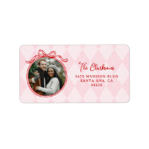 Joyeux Pink & Red Whimsical Bow Joyeux Vacances