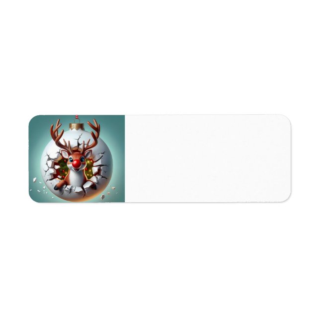 Étiquette Joyeux rennes de Noël (Devant)