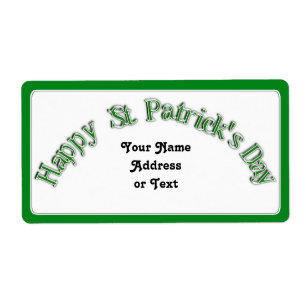 Étiquette Joyeux Saint-Patricks Day Courbé Texte Image