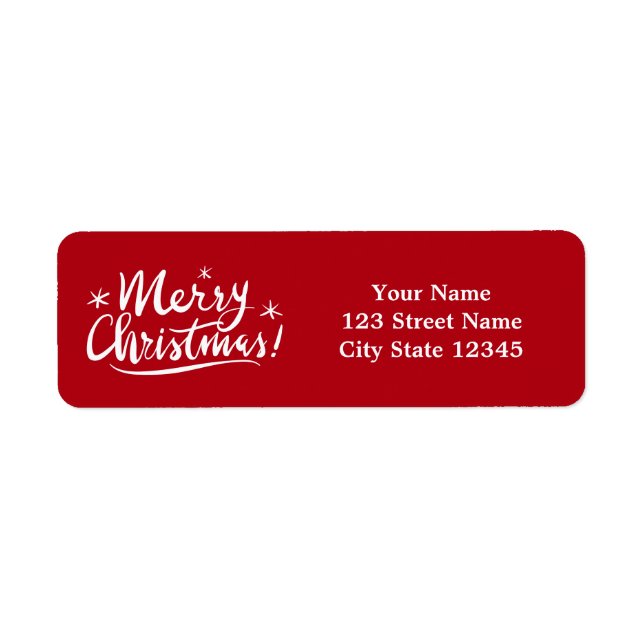 Étiquette Joyeux script de Noël lettrage manuel typographie (Devant)