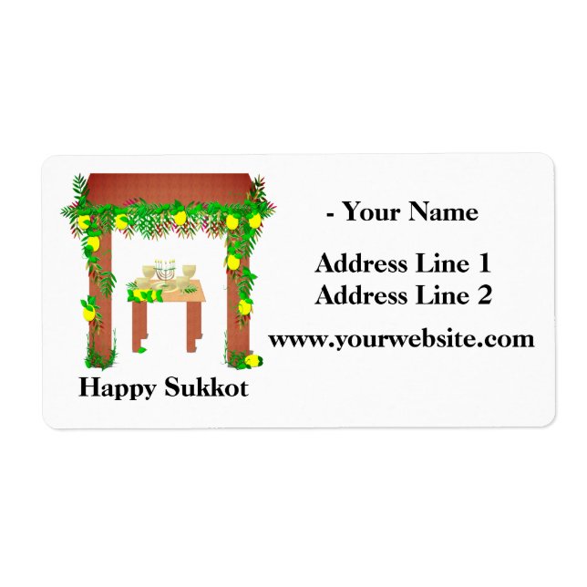 Étiquette Joyeux Sukkot, Personnalisé (Devant)