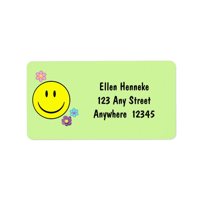 Étiquette Joyeux visage (Devant)