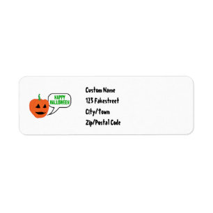 Étiquette Joyeux visage de Citrouille d'Halloween