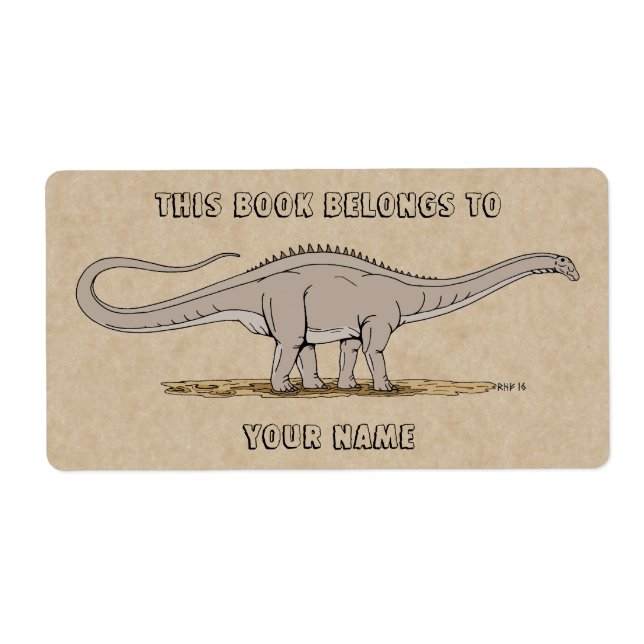Étiquette Jurassic Dinosaur Apatosaurus Plaque d'accueil (Devant)