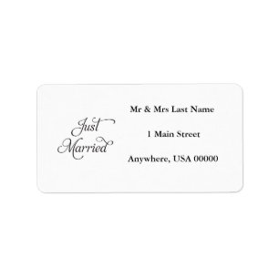 Étiquette Juste adresse mariée Lables