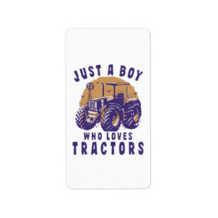 Étiquette Juste un garçon qui aime les tracteurs et les cami