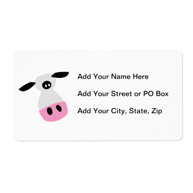 Étiquette Juste une vache (Devant)