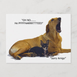Etiquette kann dem Hund die Schuld geben Postkarte