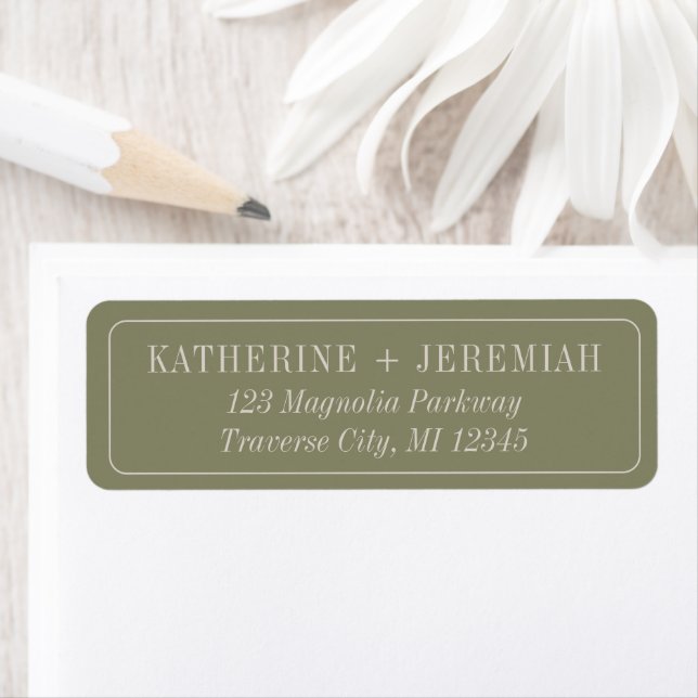 Étiquette Katherine | Couleurs courbes | Adresse mariage (En situation)
