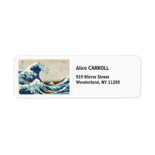 Étiquette Katsushika Hokusai - La Grande vague au large de K