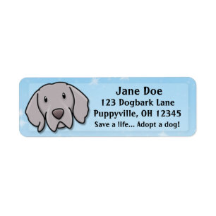 Étiquette Kawaii Weimaraner