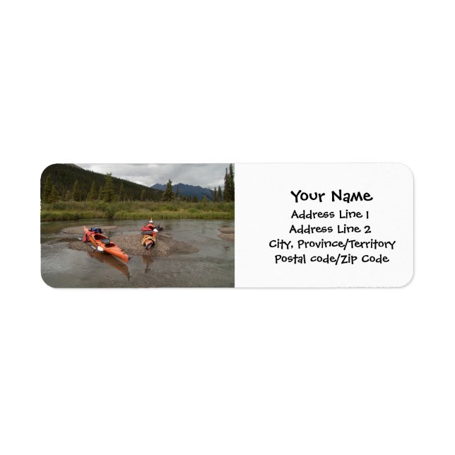 Étiquette Kayaks sur une île (Devant)