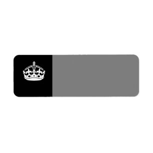 Étiquette Keep Calm Crown on Solid Black