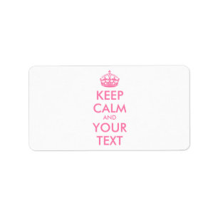 Étiquette KEEP CALM personnalisé et votre texte - rose pâle