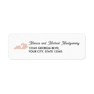 Étiquette KENTUCKY State Map with Heart - N'IMPORTE QUELLE C