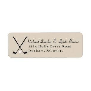 Étiquette Khaki Golf Thème Retourner Adresse Label