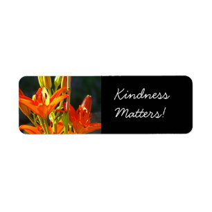 Étiquette Kindness Matters! autocollants Orang Lily Flowers