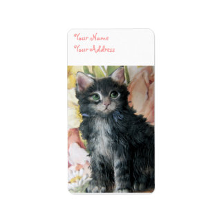Étiquette Kitten Et Fleurs