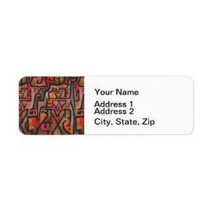 Étiquette Klee Abstrait Rouge Abstrait Expressionniste Natur