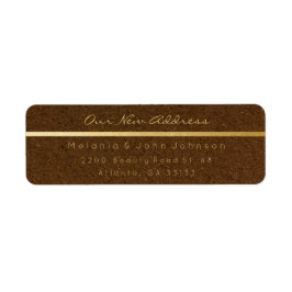 Étiquette Kraft Brown d'or naturel Nouvelle adresse RSVP