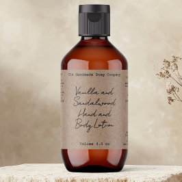 Étiquette Kraft Handwritten Look Cosmetics Bottle Label