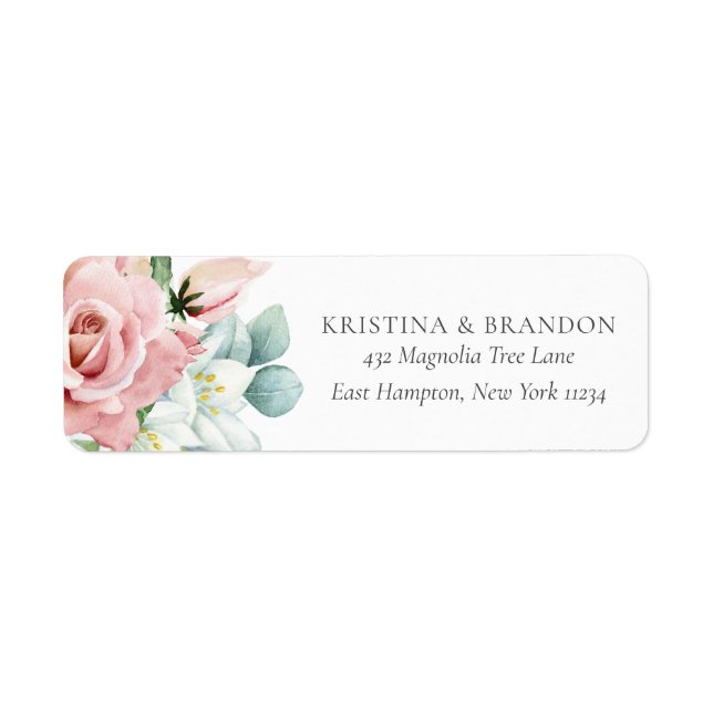 Étiquette Kristina Pastel Rose Floral Boho Chic (Devant)
