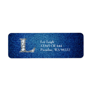 Étiquette L Faux Diamond sur le Denim Adresse de retour