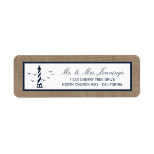 Étiquette La collection Mariage de Burlap du phare nautique