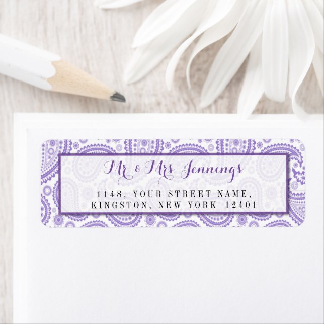 Étiquette La collection Mariage moderne Paisley - Purple (En situation)