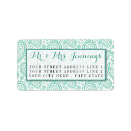 Étiquette La collection Mariage moderne Paisley - Vert