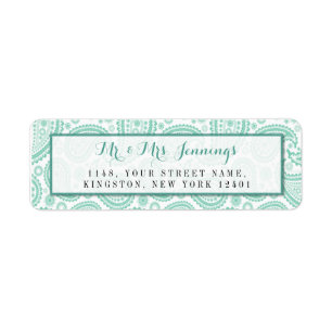 Étiquette La collection Mariage moderne Paisley - Vert