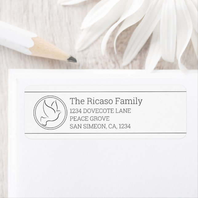 Étiquette La colombe de Noël personnalisée (En situation)